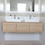 salle d'eau et meuble double vasque en chene blanchi